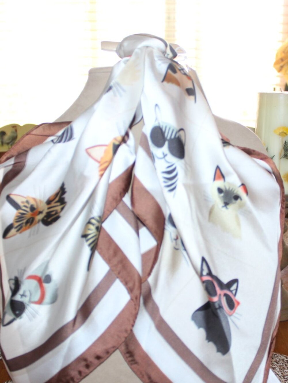 NWT Piper-K Double sides whimsical cat scarf/purse scarf WHIMSICAL/FUN!! - Picture 2 of 10